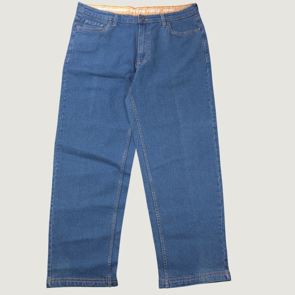 Smith's Workwear Jeans Mens 38x30 Blue Straight Stretch Denim Workwear